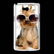 Coque LG L80 Chien Yorkie avec lunette de soleil