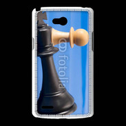 Coque LG L80 Pions de jeu d'échec sur fond bleu