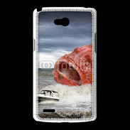 Coque LG L80 Enorme poisson chassant bateau de pêcheurs