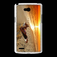 Coque LG L80 Couché de soleil agréable sur la plage