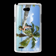 Coque LG L80 Palmier et charme sur la plage