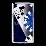 Coque LG L80 Poker bleu et noir 2