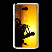 Coque LG L80 Femme biker au couché de soleil