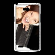 Coque LG L80 Femme souriante ordinateur