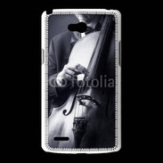 Coque LG L80 Violoncelliste en noir et blanc 5