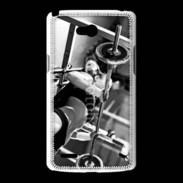 Coque LG L80 Femme sur un banc de musculation