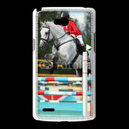 Coque LG L80 Jumping Equitation cheval gris