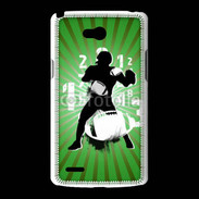 Coque LG L80 Illustration football américain sur fond vert