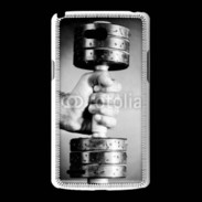 Coque LG L80 Passion Musculation en noir et blanc