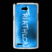 Coque LG L80 Triathlon sur fond bleu