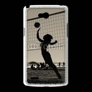 Coque LG L80 Beach Volley en noir et blanc 115