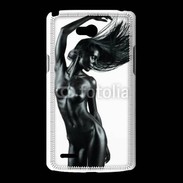 Coque LG L80 Femme nue body painting noir et blanc 1 