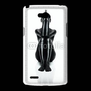Coque LG L80 Femme nue body painting noir et blanc 2