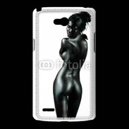 Coque LG L80 Femme nue body painting noir et blanc 3