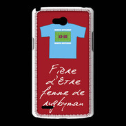 Coque LG L80 Femme de rugbyman Bonus offensif-défensif Rouge 2