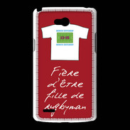 Coque LG L80 Fille de rugbyman Bonus offensif-défensif Rouge