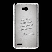Coque LG L80 Les Folies Gris Citation Oscar Wilde