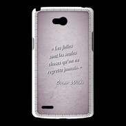 Coque LG L80 Les Folies Rose Citation Oscar Wilde