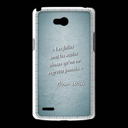 Coque LG L80 Les Folies Turquoise Citation Oscar Wilde