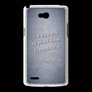 Coque LG L80 Pêché stupidité Bleu Citation Oscar Wilde