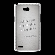 Coque LG L80 Pêché stupidité Gris Citation Oscar Wilde