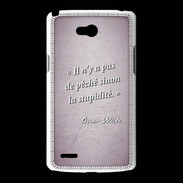 Coque LG L80 Pêché stupidité Rose Citation Oscar Wilde