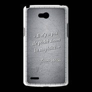 Coque LG L80 Pêché stupidité Noir Citation Oscar Wilde