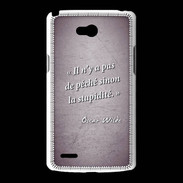 Coque LG L80 Pêché stupidité Violet Citation Oscar Wilde