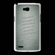 Coque LG L80 Portrait Ame Vert Citation Oscar Wilde