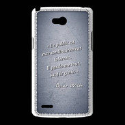 Coque LG L80 Public génie Bleu Citation Oscar Wilde