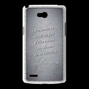 Coque LG L80 Survie valeur Noir Citation Oscar Wilde