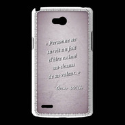 Coque LG L80 Survie valeur Rose Citation Oscar Wilde