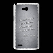 Coque LG L80 Tentation Noir Citation Oscar Wilde