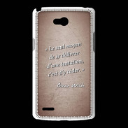 Coque LG L80 Tentation Rouge Citation Oscar Wilde