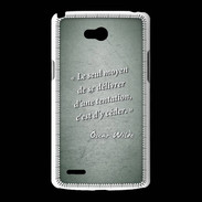 Coque LG L80 Tentation vert Citation Oscar Wilde