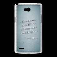 Coque LG L80 Tentation Turquoise Citation Oscar Wilde