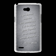 Coque LG L80 Toujours amoureux Noir Citation Oscar Wilde