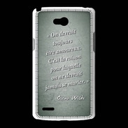 Coque LG L80 Toujours amoureux Vert Citation Oscar Wilde
