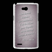 Coque LG L80 Toujours amoureux Violet Citation Oscar Wilde