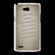 Coque LG L80 Toujours amoureux Sepia Citation Oscar Wilde