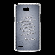 Coque LG L80 Tragédie Bleu Citation Oscar Wilde