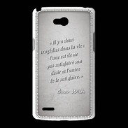 Coque LG L80 Tragédie Gris Citation Oscar Wilde