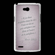 Coque LG L80 Tragédie Rose Citation Oscar Wilde