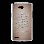 Coque LG L80 Tragédie Rouge Citation Oscar Wilde