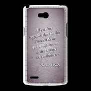 Coque LG L80 Tragédie Violet Citation Oscar Wilde