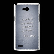 Coque LG L80 Vrai vie Bleu Citation Oscar Wilde