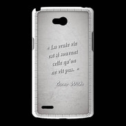 Coque LG L80 Vrai vie Gris Citation Oscar Wilde