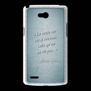 Coque LG L80 Vrai vie Turquoise Citation Oscar Wilde