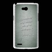 Coque LG L80 Vrai vie Vert Citation Oscar Wilde