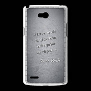 Coque LG L80 Vrai vie Noir Citation Oscar Wilde